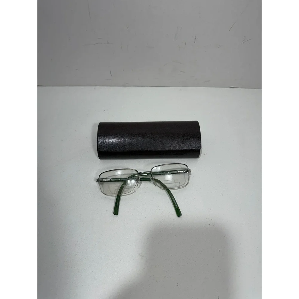 Gucci GG 1134 vintage Eyeglasses Green Gunmetal Metal‎ Frames Made in Italy